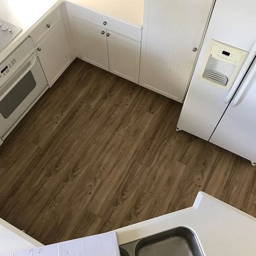 Kitchen with new flooring installed in Oahu