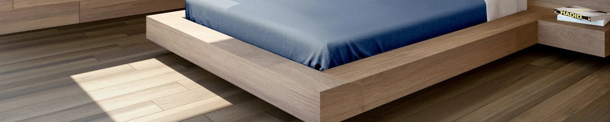 Luxury Vinyl flooring in a modern bedroom