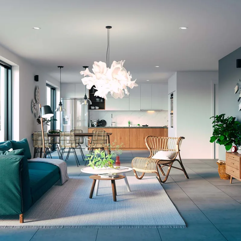 Waipahu living room with new floors installed